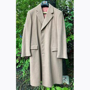 Mens VTG 80s Camel Cashmere/Wool Topcoat Size Large